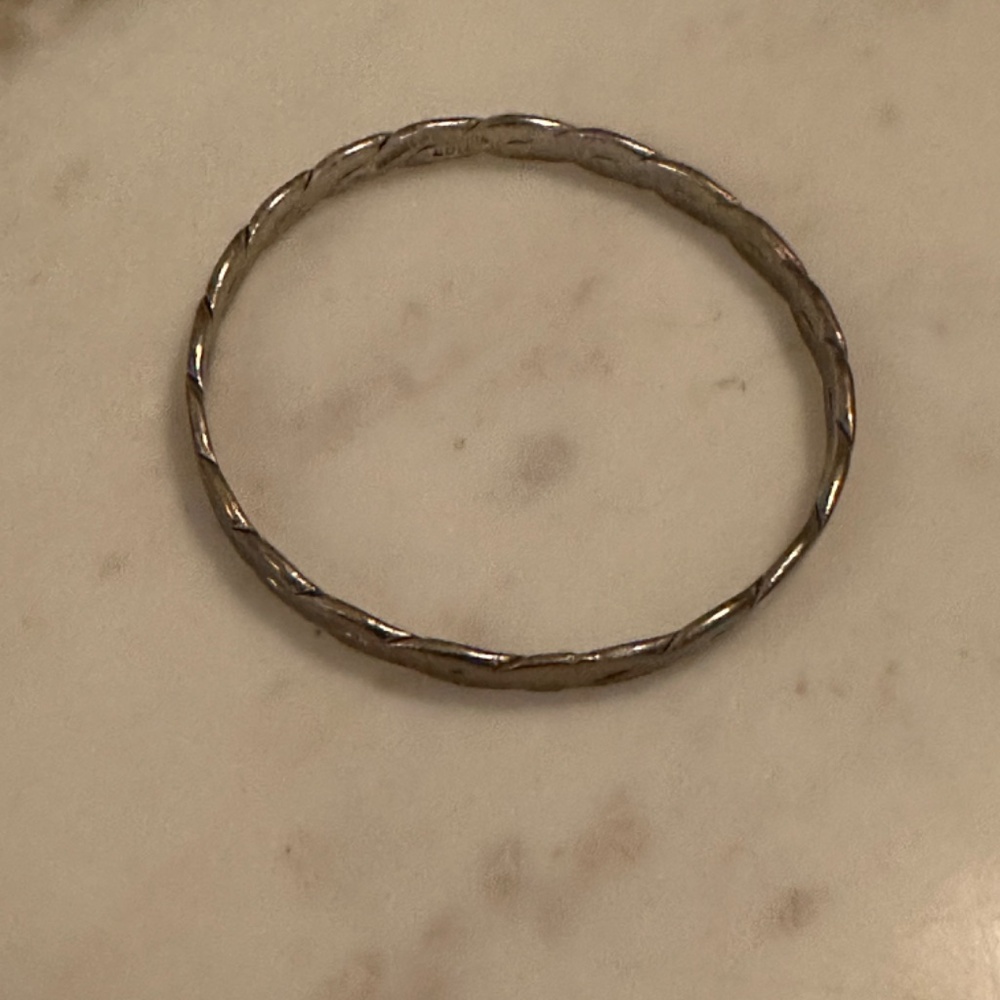 925 Silver Wave/Cable Bangle - image 2